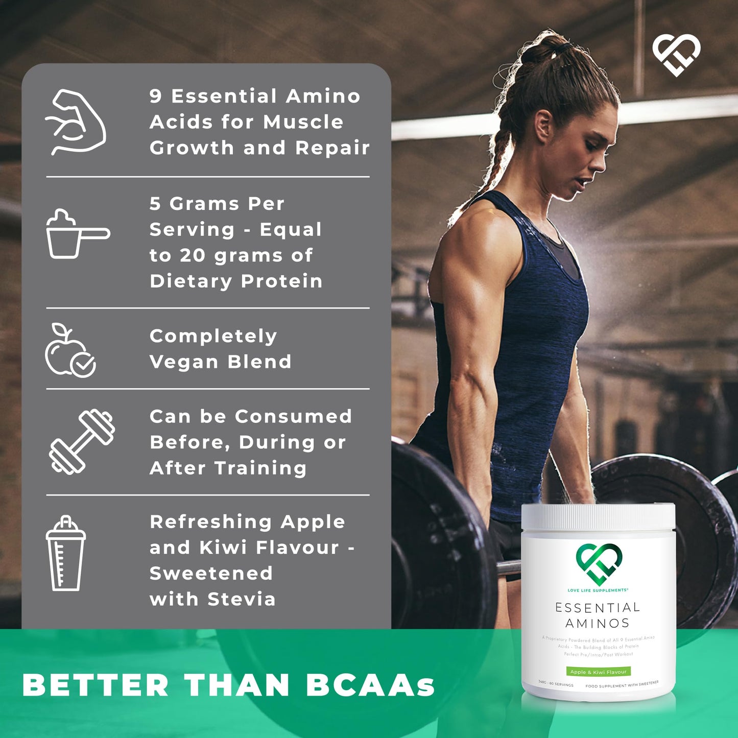 Essential Amino Acids - All 9 EAA Amino Acids with All 3 BCAA's Plus 6 More EAAs to Build and Repair Muscle | 300 Tablets / 60 Servings | 5-10g per Serving | High in Leucine and Vegan Friendly