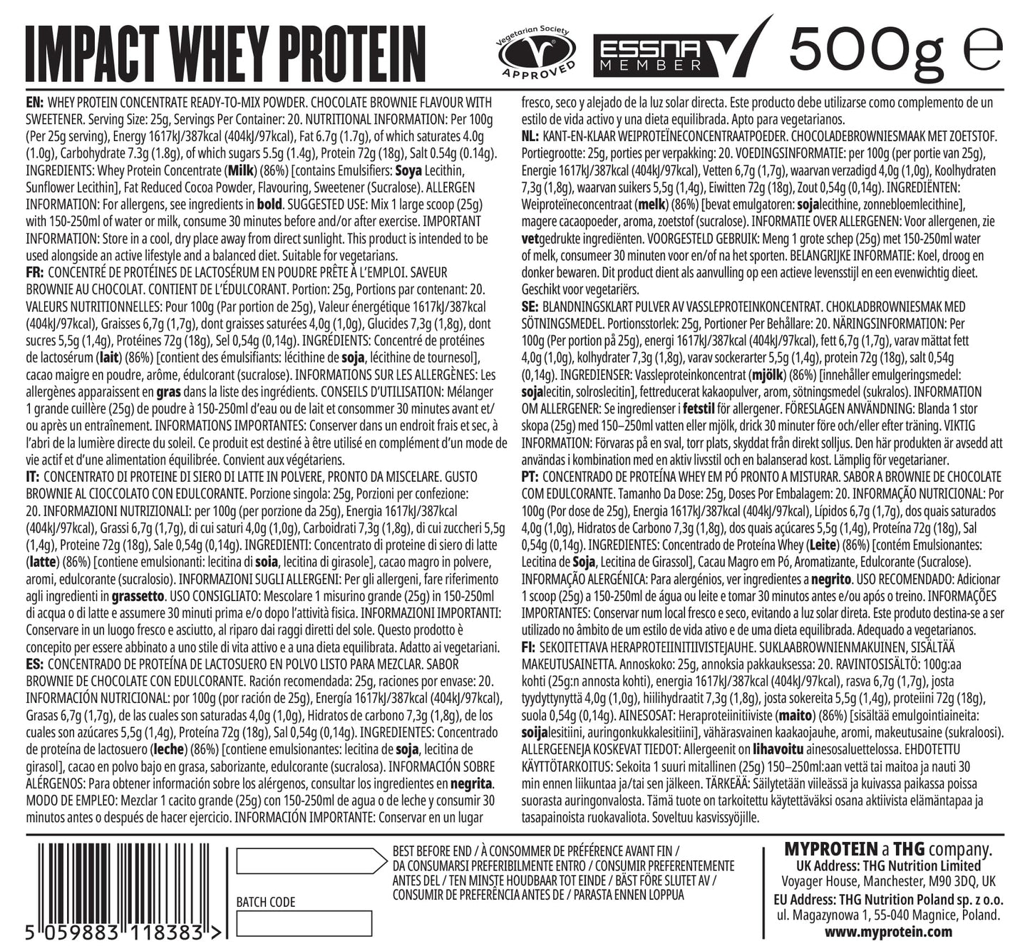 Myprotein Impact Whey Protein, 1 kg, Chocolate Smooth