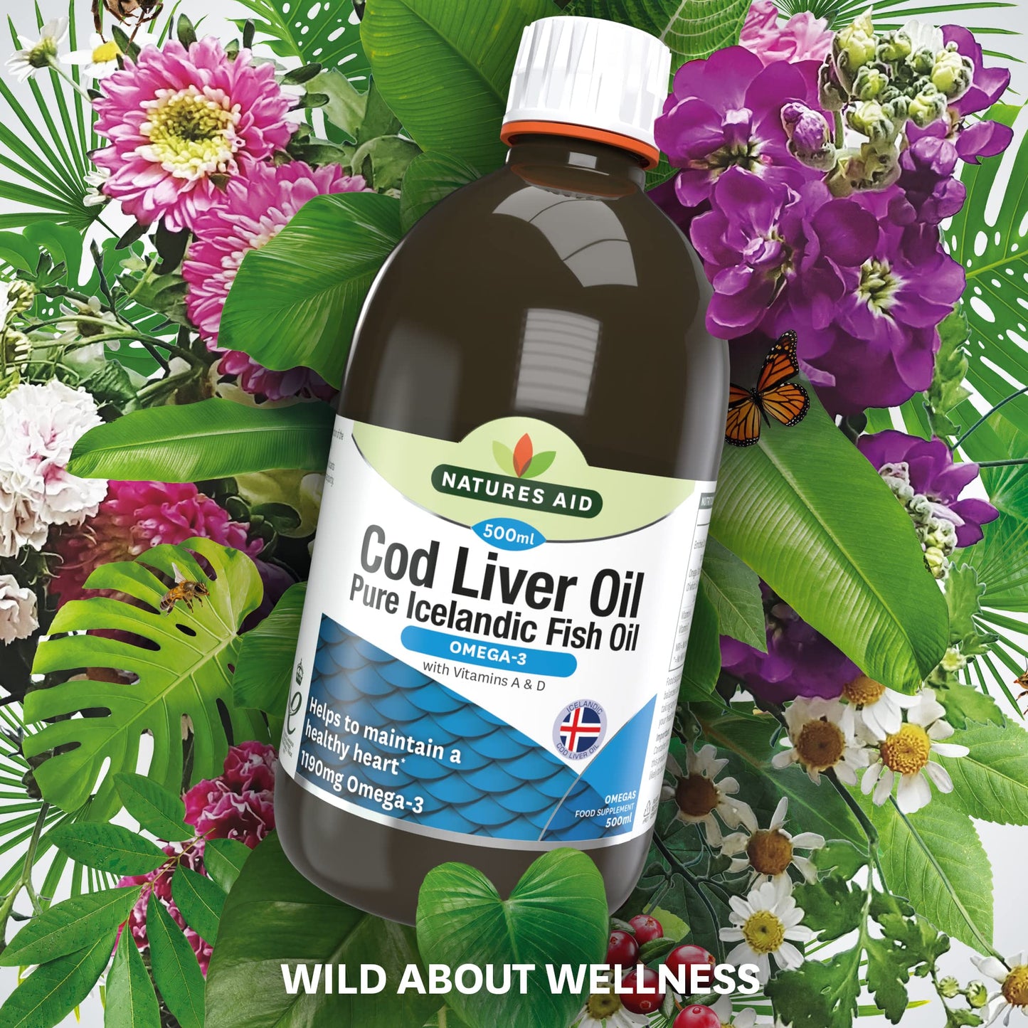 Natures Aid Cod Liver Oil, 1000 mg, 180 Softgel Capsules (High Strength, 254 mg Omega-3 with Vitamins A and D for Normal Function of the Immune System, Made in the UK)