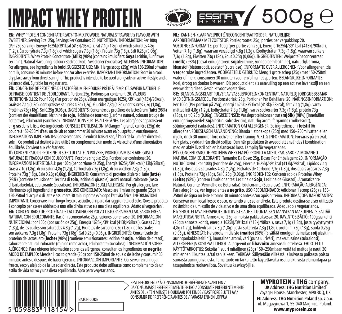 Myprotein Impact Whey Protein, 1 kg, Chocolate Smooth